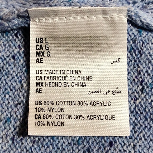 KAREN Scott Sweater Womens Size L Light Blue Heathered Crew Neck Long Sleeve New - Picture 6 of 7